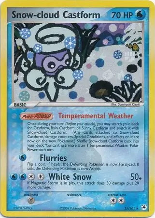 EX Hidden Legends Snow-cloud Castform #25/101 reverse holo